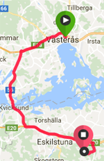 Västerås till Eskilstuna