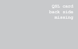 QSL card back missing.
